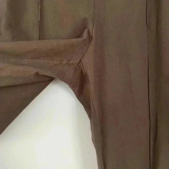 Eileen Fisher Stretch Crepe Pull On Taupe Brown Elastic Waist Pants Size Large L - Picture 3 of 9